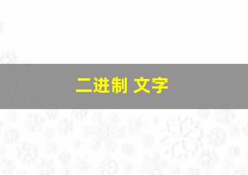 二进制 文字